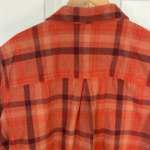 REI Women’s XL Orange Plaid Flannel Button Down - Picture 5 of 6